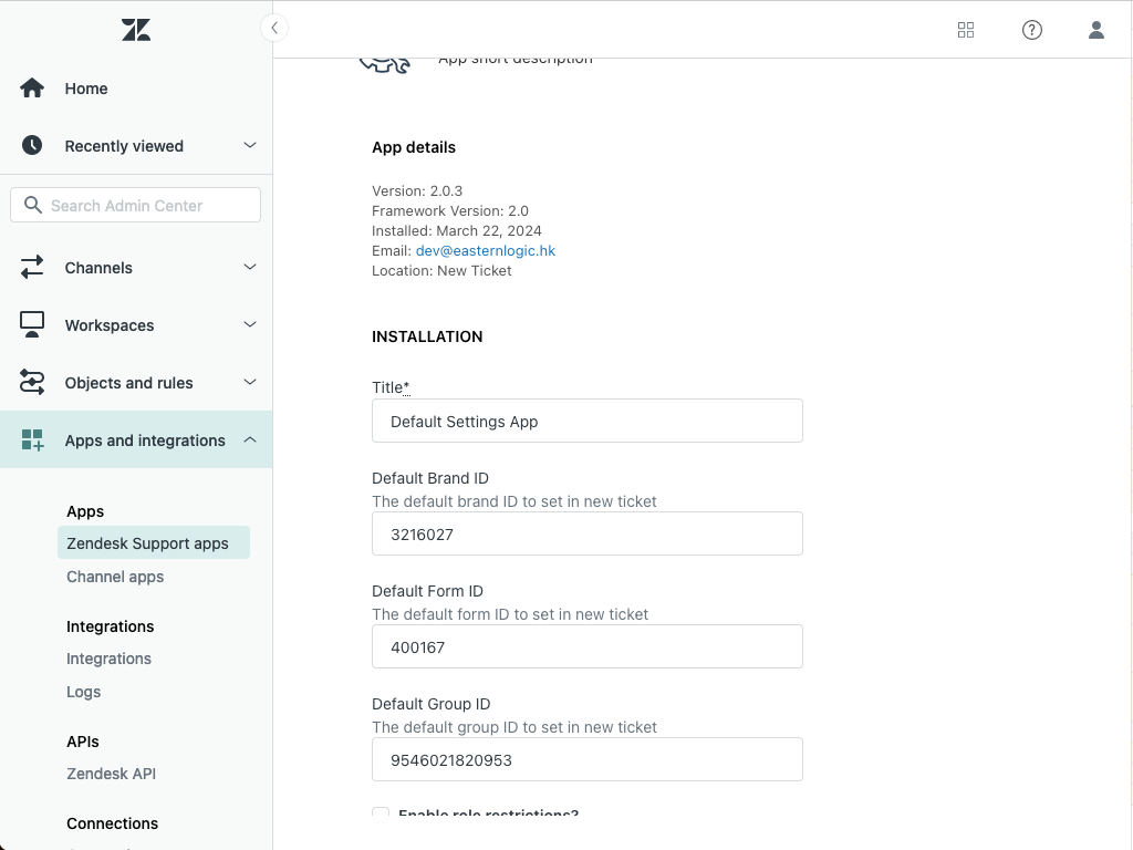 Default Settings App screenshot 1